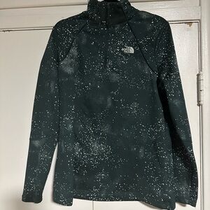 The North Face Green Splatter Quarter Zip Pullover - Women’s L Large Gorpcore